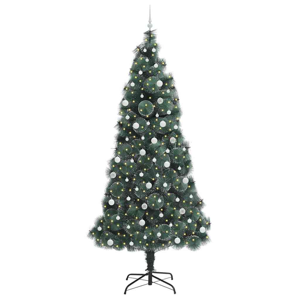 Kunstkerstboom met voorverlichting en ballenset Groen 240 cm is nu te koop bij PeponiXL, paradijselijk wonen!