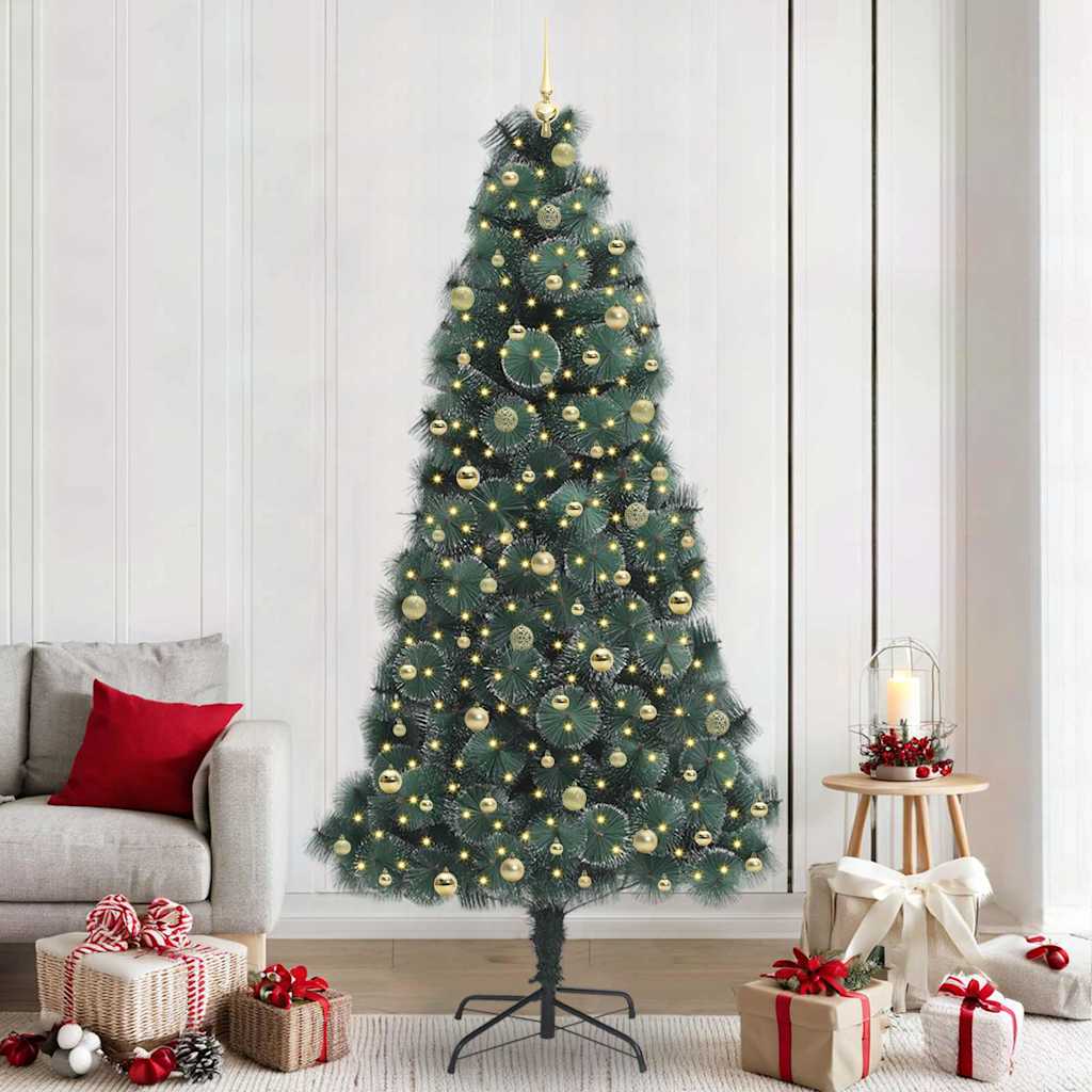 Kunstkerstboom met verlichting en ballenset Groen 240 cm PET is nu te koop bij PeponiXL, paradijselijk wonen!
