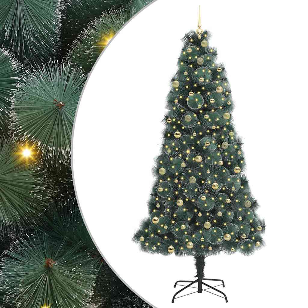 Kunstkerstboom met verlichting en ballenset Groen 240 cm PET is nu te koop bij PeponiXL, paradijselijk wonen!
