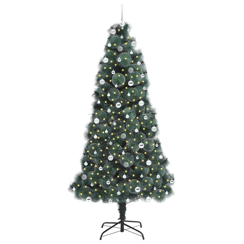 Kunstkerstboom met ballenset, voorverlicht Groen 240 cm PET is nu te koop bij PeponiXL, paradijselijk wonen!
