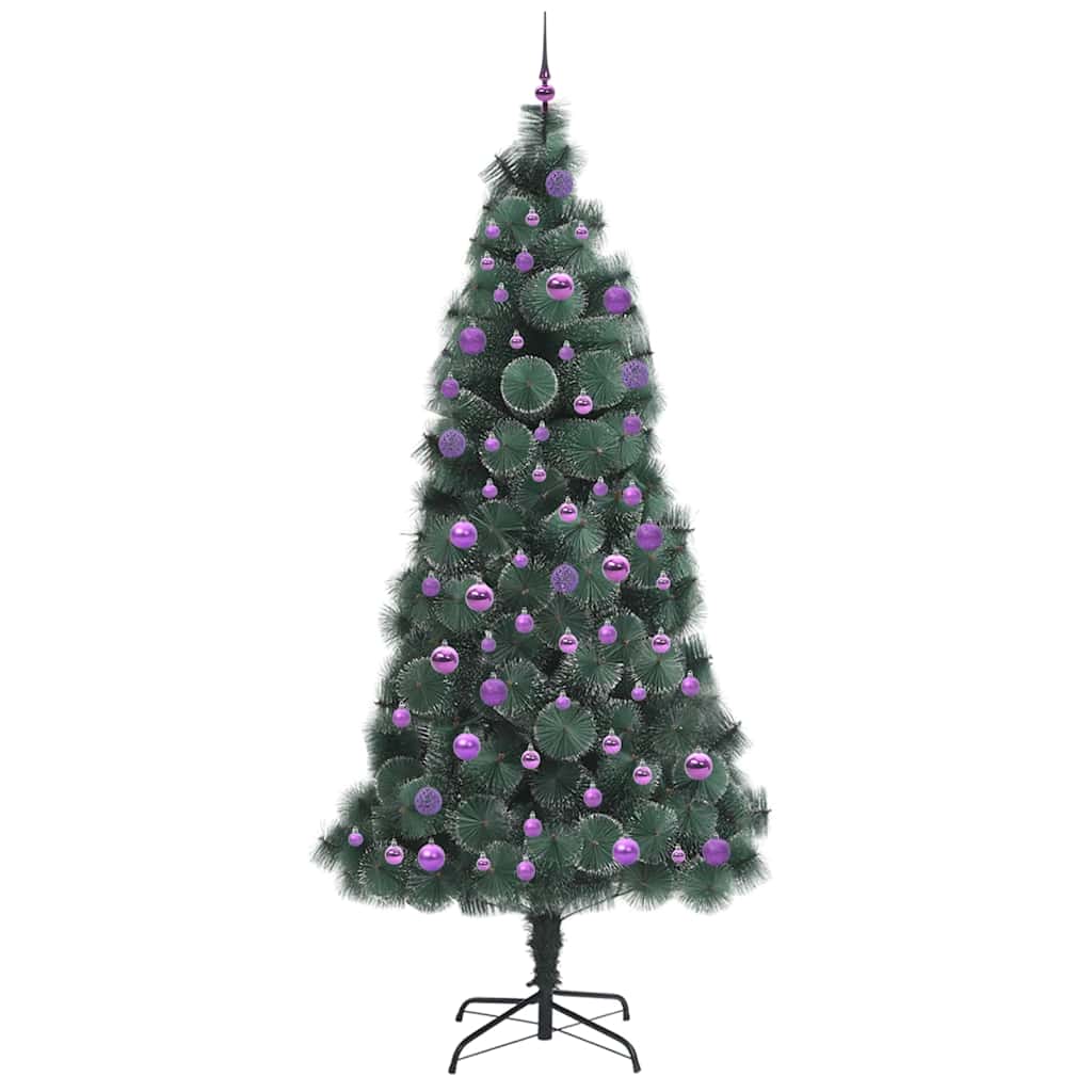 Kunstkerstboom met ballen set, verlicht Groen 240 cm PET is nu te koop bij PeponiXL, paradijselijk wonen!