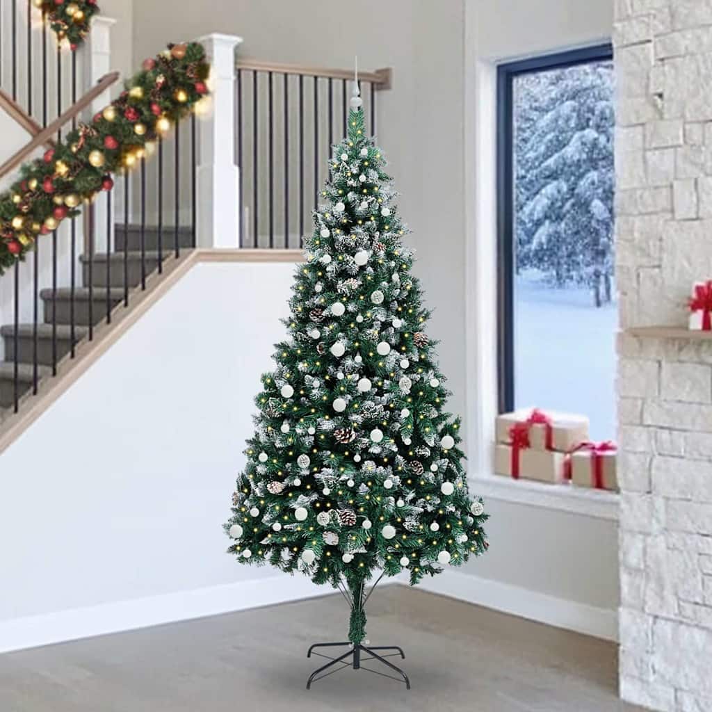 Kunstkerstboom Groen 240 cm PVC en Staal en Kunststof is nu te koop bij PeponiXL, paradijselijk wonen!