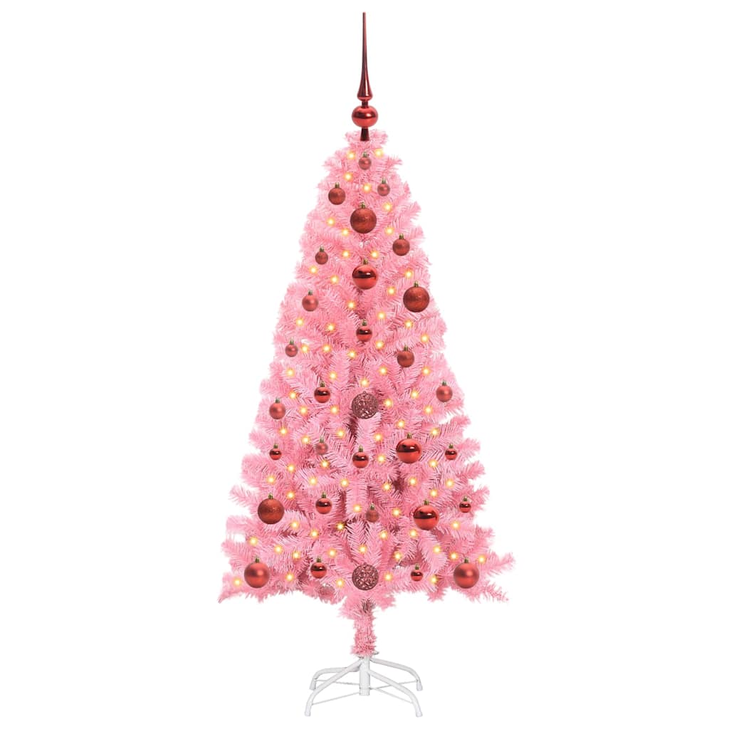 Kerstboom met 150 LED met standaard Roze 120 cm PVC is nu te koop bij PeponiXL, paradijselijk wonen!