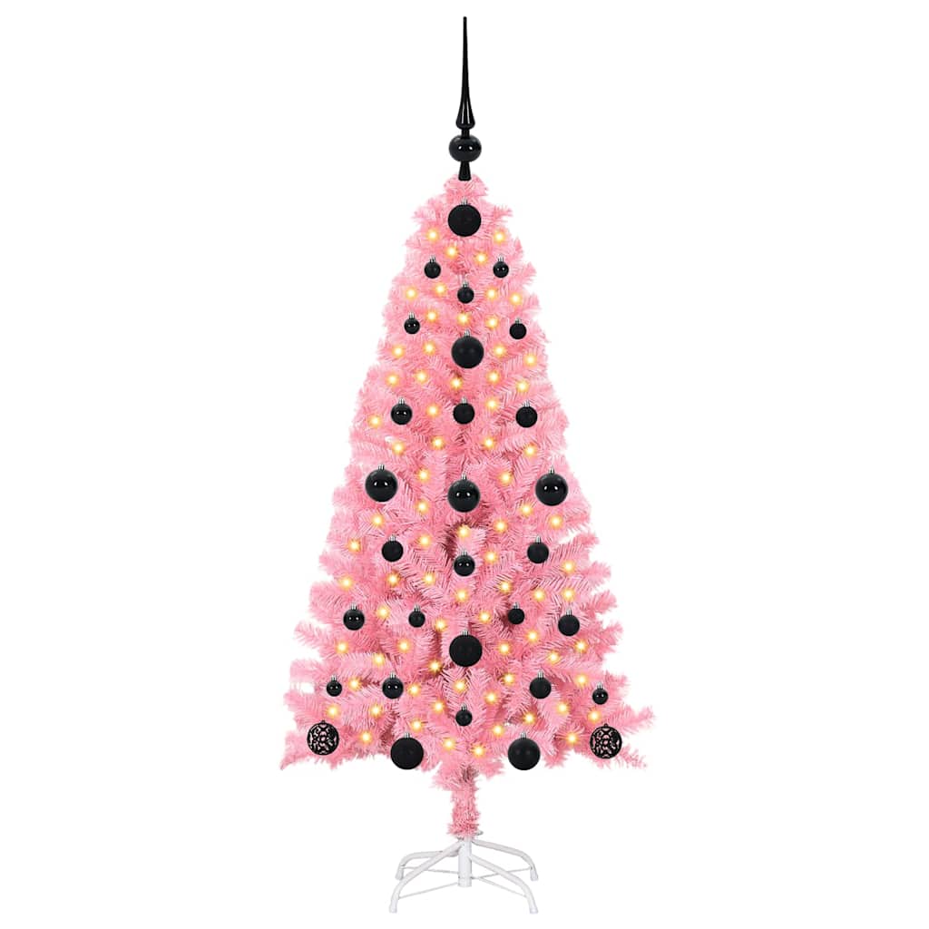 Kerstboom met 150 LED met standaard Roze 120 cm PVC is nu te koop bij PeponiXL, paradijselijk wonen!