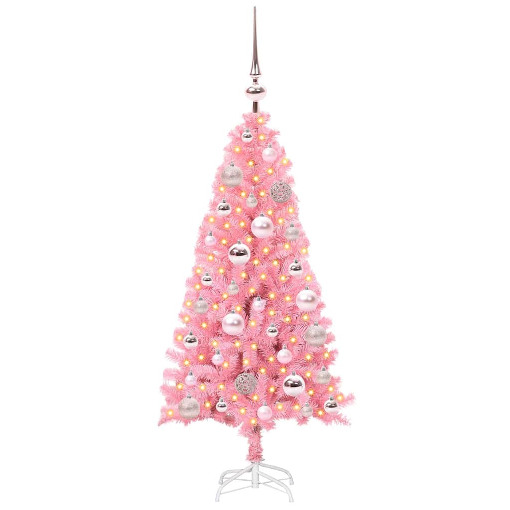 Kerstboom met 150 LED met standaard Roze 120 cm PVC is nu te koop bij PeponiXL, paradijselijk wonen!