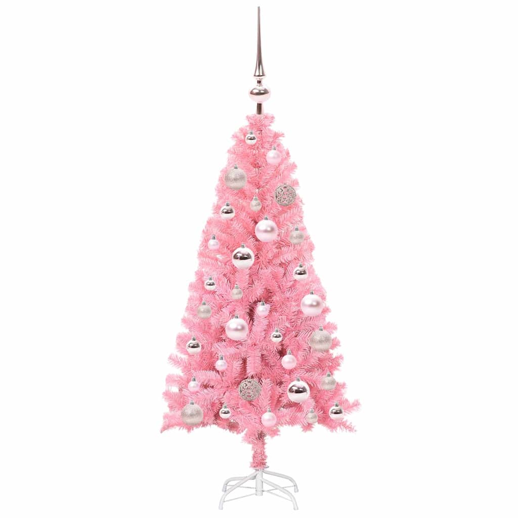 Kerstboom met 150 LED met standaard Roze 120 cm PVC is nu te koop bij PeponiXL, paradijselijk wonen!