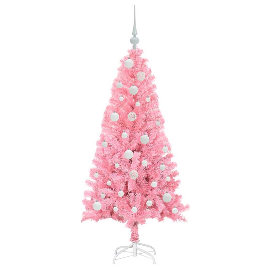 Kerstboom met 150 LED met standaard Roze 120 cm PVC is nu te koop bij PeponiXL, paradijselijk wonen!