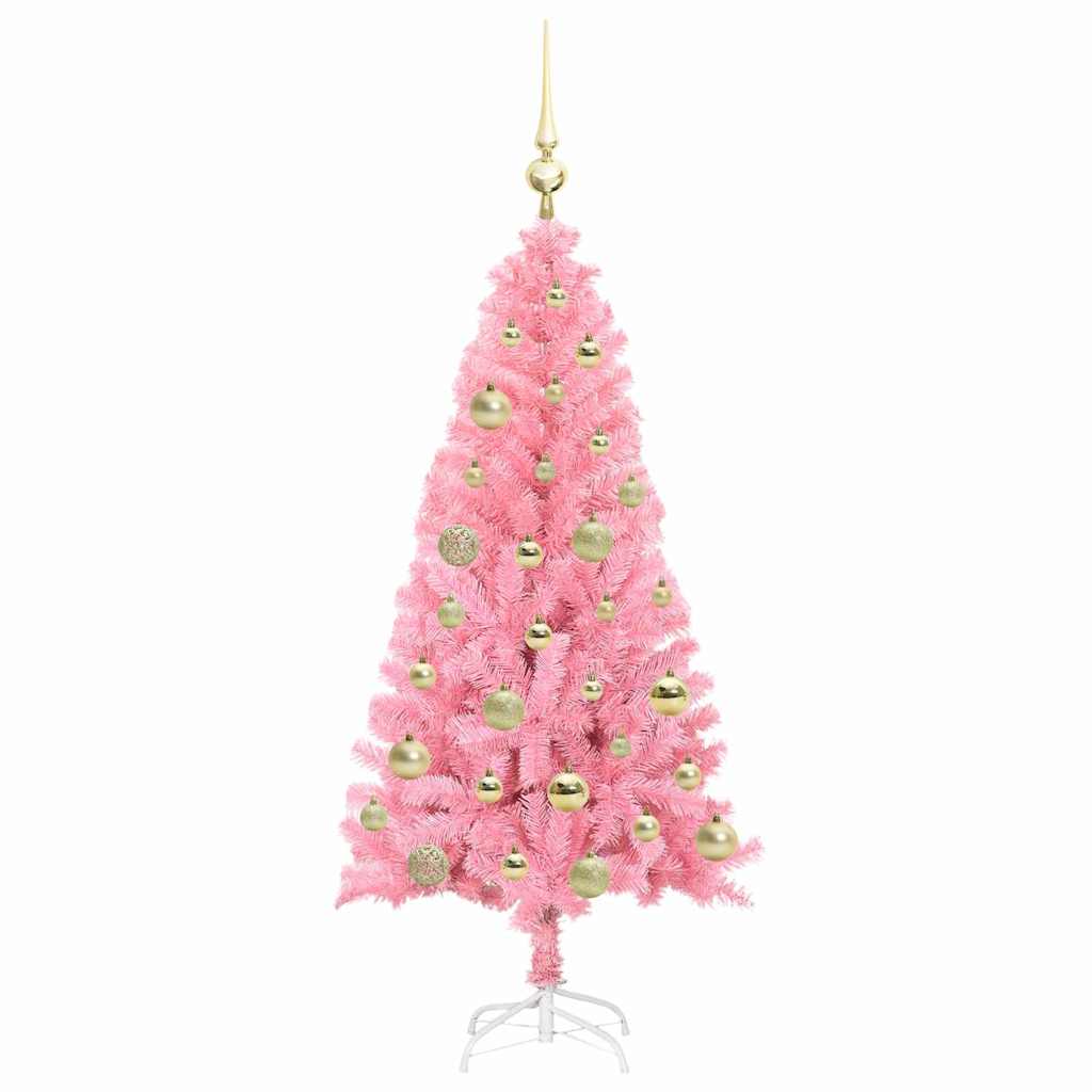 Kerstboom met 150 LED met standaard Roze 120 cm PVC is nu te koop bij PeponiXL, paradijselijk wonen!