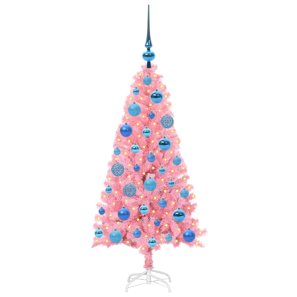 Kerstboom met 150 LED met standaard Roze 120 cm PVC is nu te koop bij PeponiXL, paradijselijk wonen!