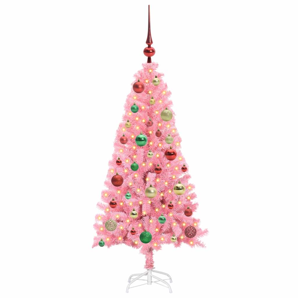 Kerstboom met 150 LED met standaard Roze 120 cm PVC is nu te koop bij PeponiXL, paradijselijk wonen!
