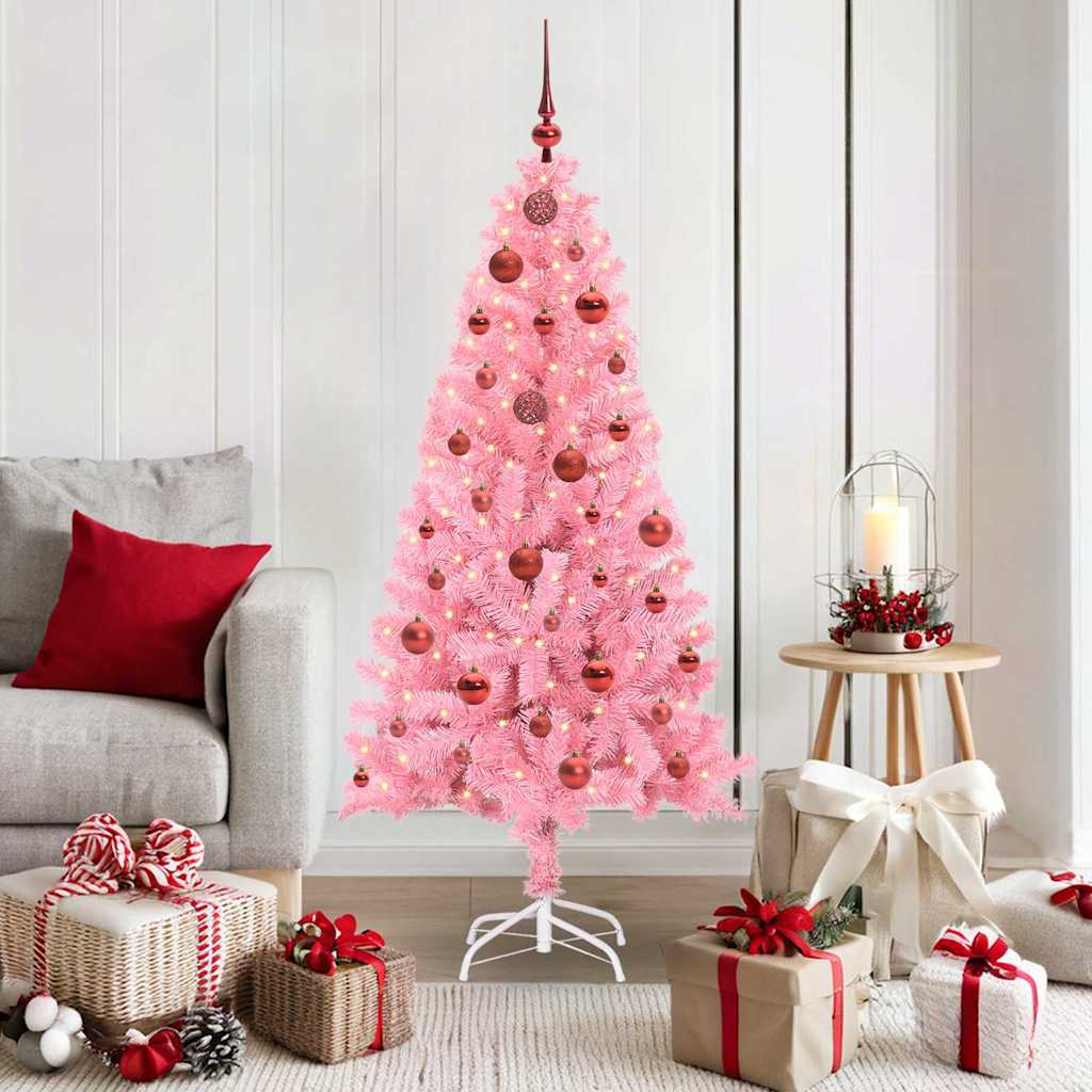 Kerstboom met 150 LED met standaard Roze 150 cm PVC is nu te koop bij PeponiXL, paradijselijk wonen!