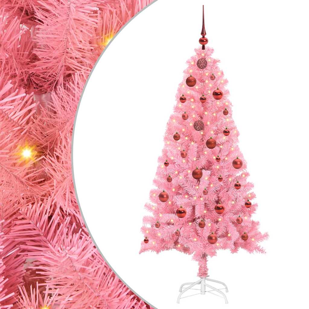 Kerstboom met 150 LED met standaard Roze 150 cm PVC is nu te koop bij PeponiXL, paradijselijk wonen!