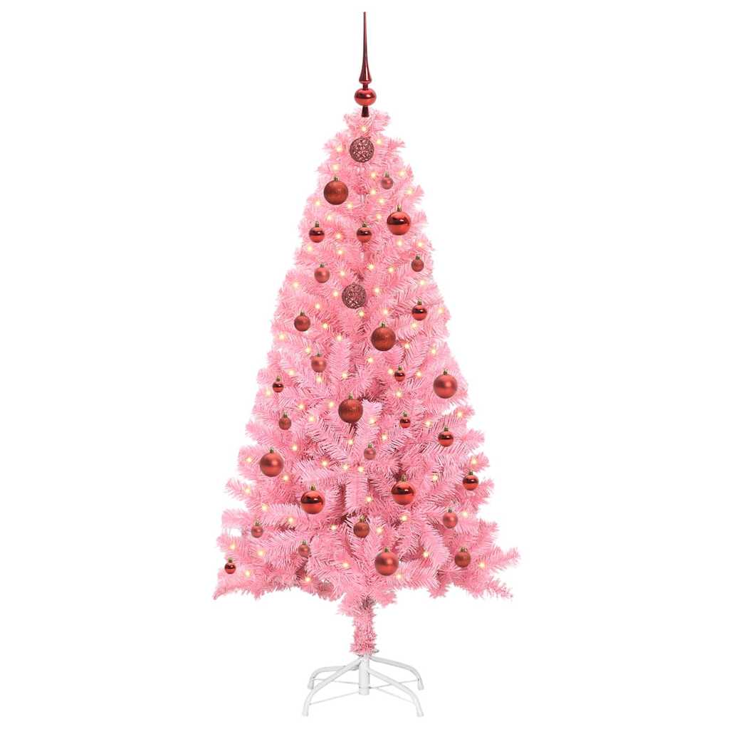 Kerstboom met 150 LED met standaard Roze 150 cm PVC is nu te koop bij PeponiXL, paradijselijk wonen!