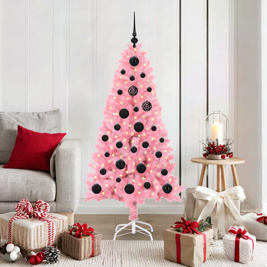 Kerstboom met 150 LED met standaard Roze 150 cm PVC is nu te koop bij PeponiXL, paradijselijk wonen!