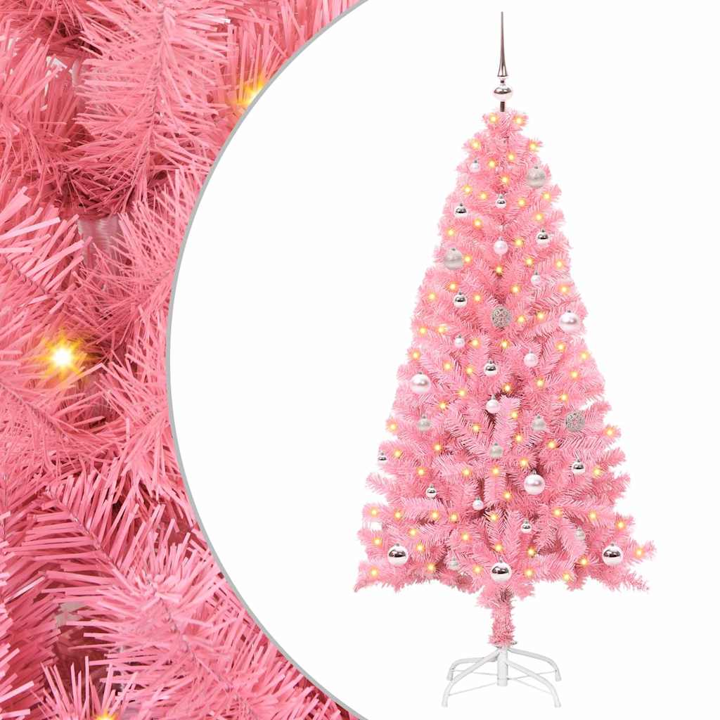 Kerstboom met 150 LED met standaard Roze 150 cm PVC is nu te koop bij PeponiXL, paradijselijk wonen!