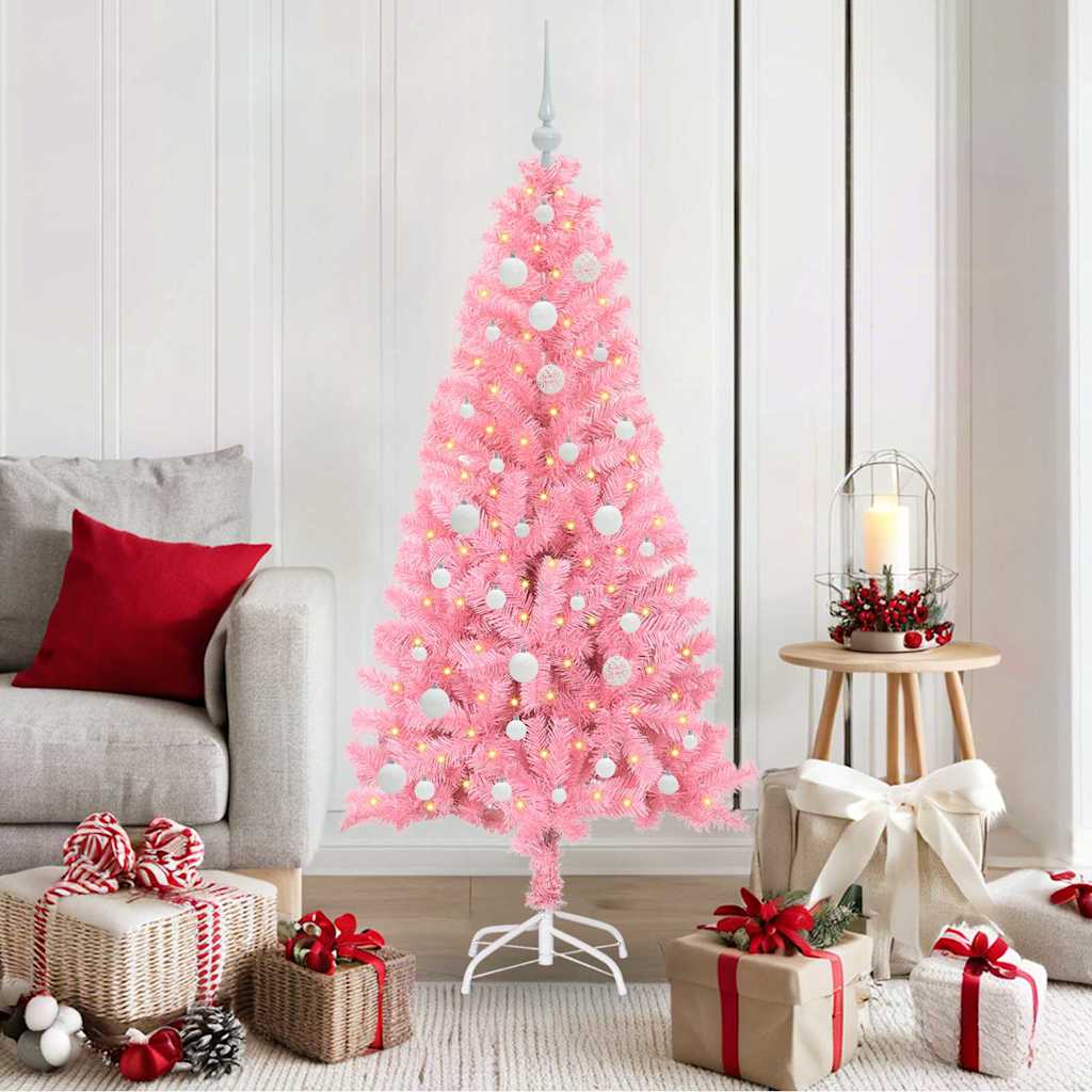 Kerstboom met 150 LED met standaard Roze 150 cm PVC is nu te koop bij PeponiXL, paradijselijk wonen!
