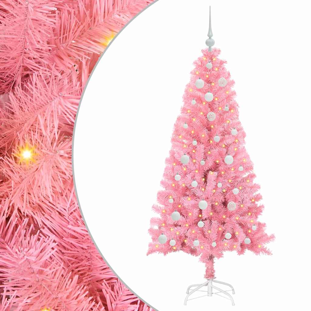 Kerstboom met 150 LED met standaard Roze 150 cm PVC is nu te koop bij PeponiXL, paradijselijk wonen!