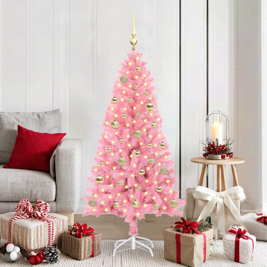 Kerstboom met 150 LED met standaard Roze 150 cm PVC is nu te koop bij PeponiXL, paradijselijk wonen!