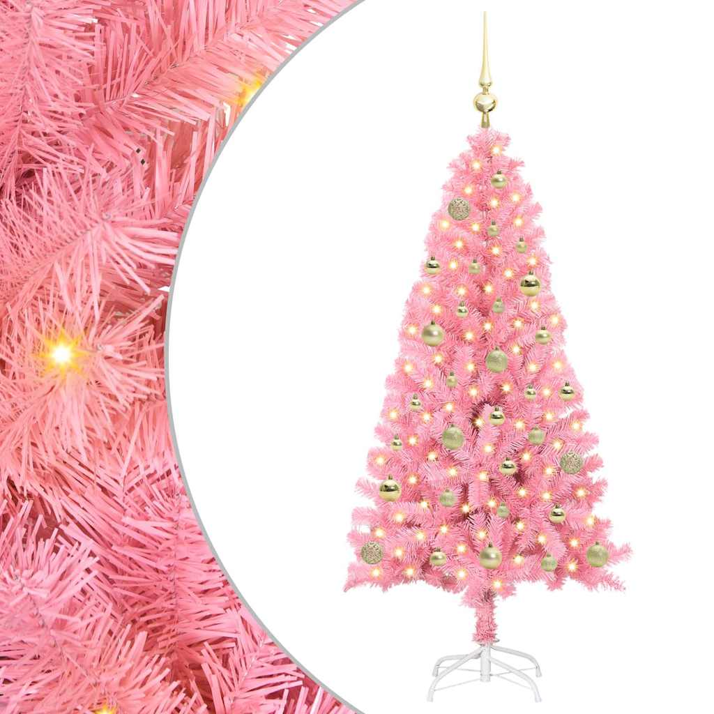 Kerstboom met 150 LED met standaard Roze 150 cm PVC is nu te koop bij PeponiXL, paradijselijk wonen!