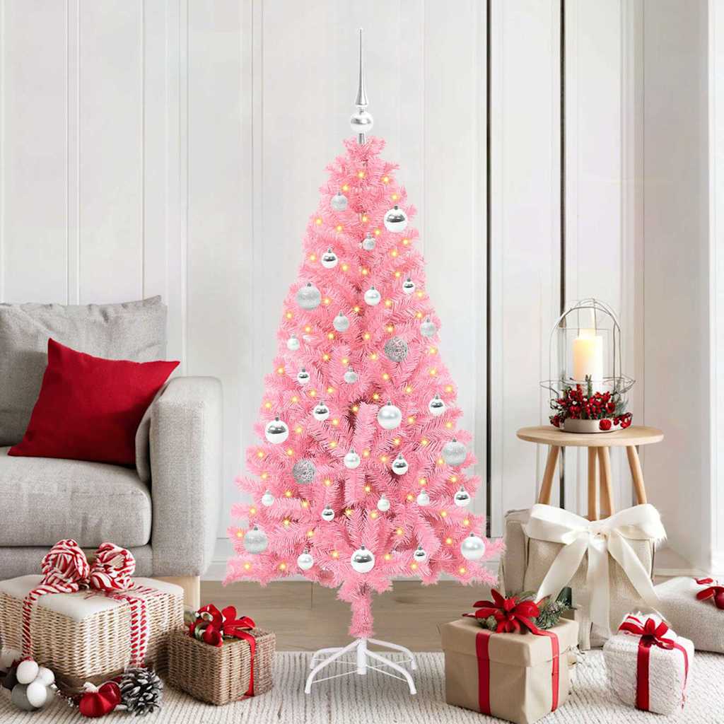 Kerstboom met 150 LED met standaard Roze 150 cm PVC is nu te koop bij PeponiXL, paradijselijk wonen!