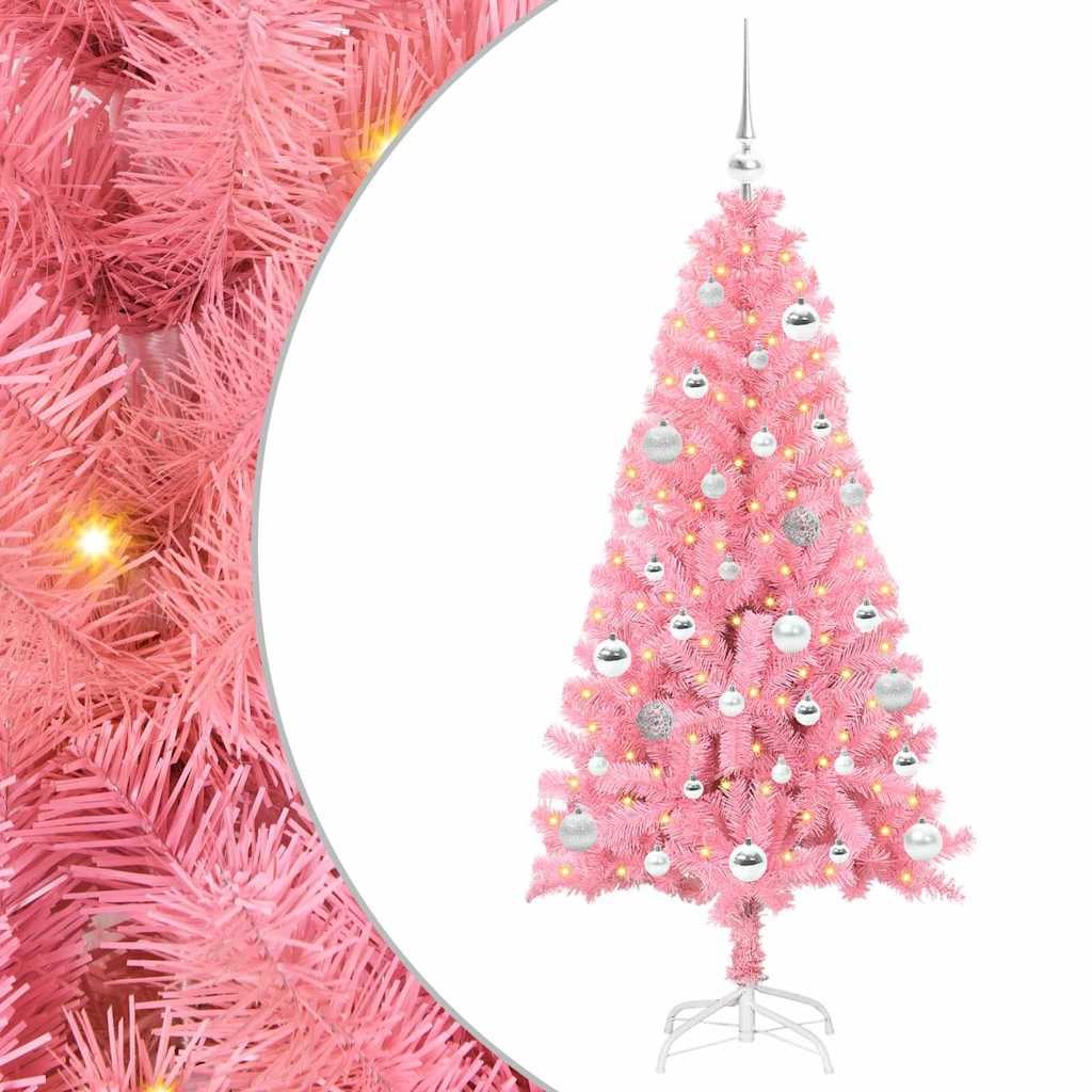 Kerstboom met 150 LED met standaard Roze 150 cm PVC is nu te koop bij PeponiXL, paradijselijk wonen!