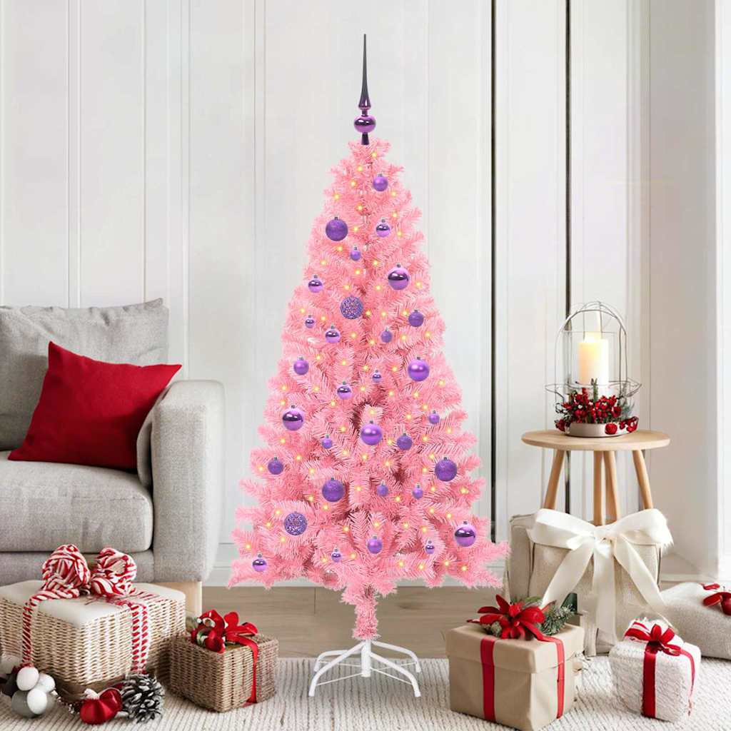Kerstboom met 150 LED met standaard Roze 150 cm PVC is nu te koop bij PeponiXL, paradijselijk wonen!
