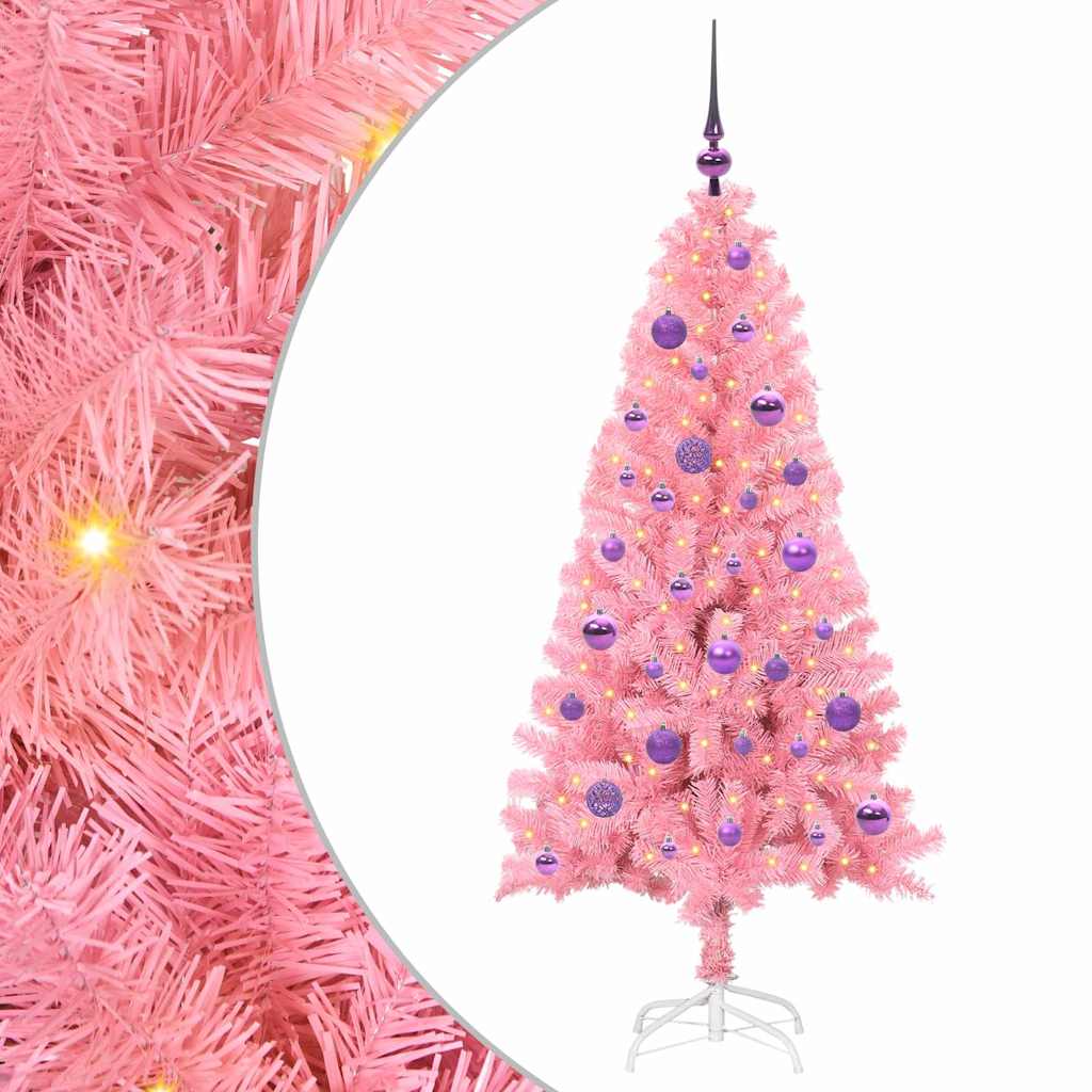 Kerstboom met 150 LED met standaard Roze 150 cm PVC is nu te koop bij PeponiXL, paradijselijk wonen!