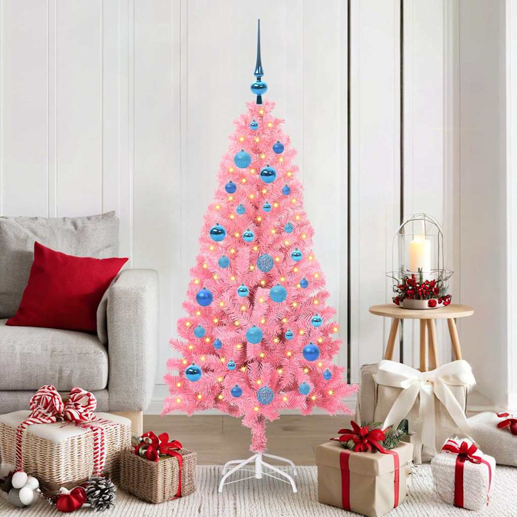 Kerstboom met 150 LED met standaard Roze 150 cm PVC is nu te koop bij PeponiXL, paradijselijk wonen!