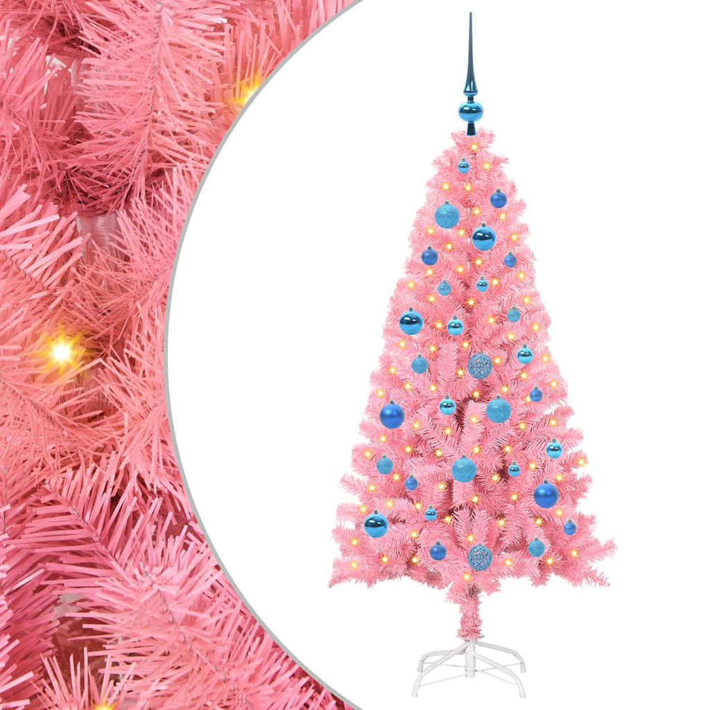 Kerstboom met 150 LED met standaard Roze 150 cm PVC is nu te koop bij PeponiXL, paradijselijk wonen!