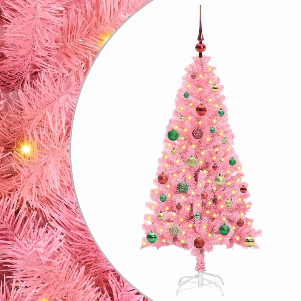 Kerstboom met 150 LED met standaard Roze 150 cm PVC is nu te koop bij PeponiXL, paradijselijk wonen!