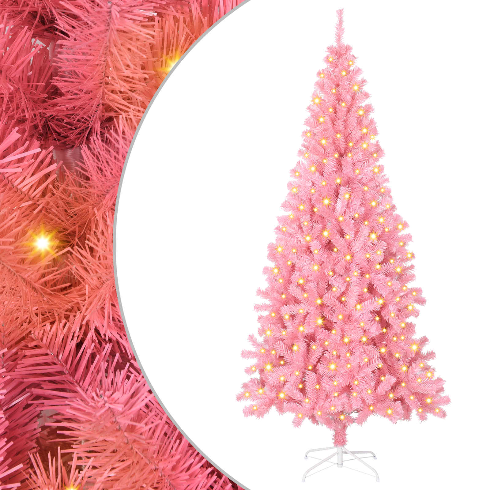Kerstboom met 300 LED met standaard Roze 180 cm PVC is nu te koop bij PeponiXL, paradijselijk wonen!