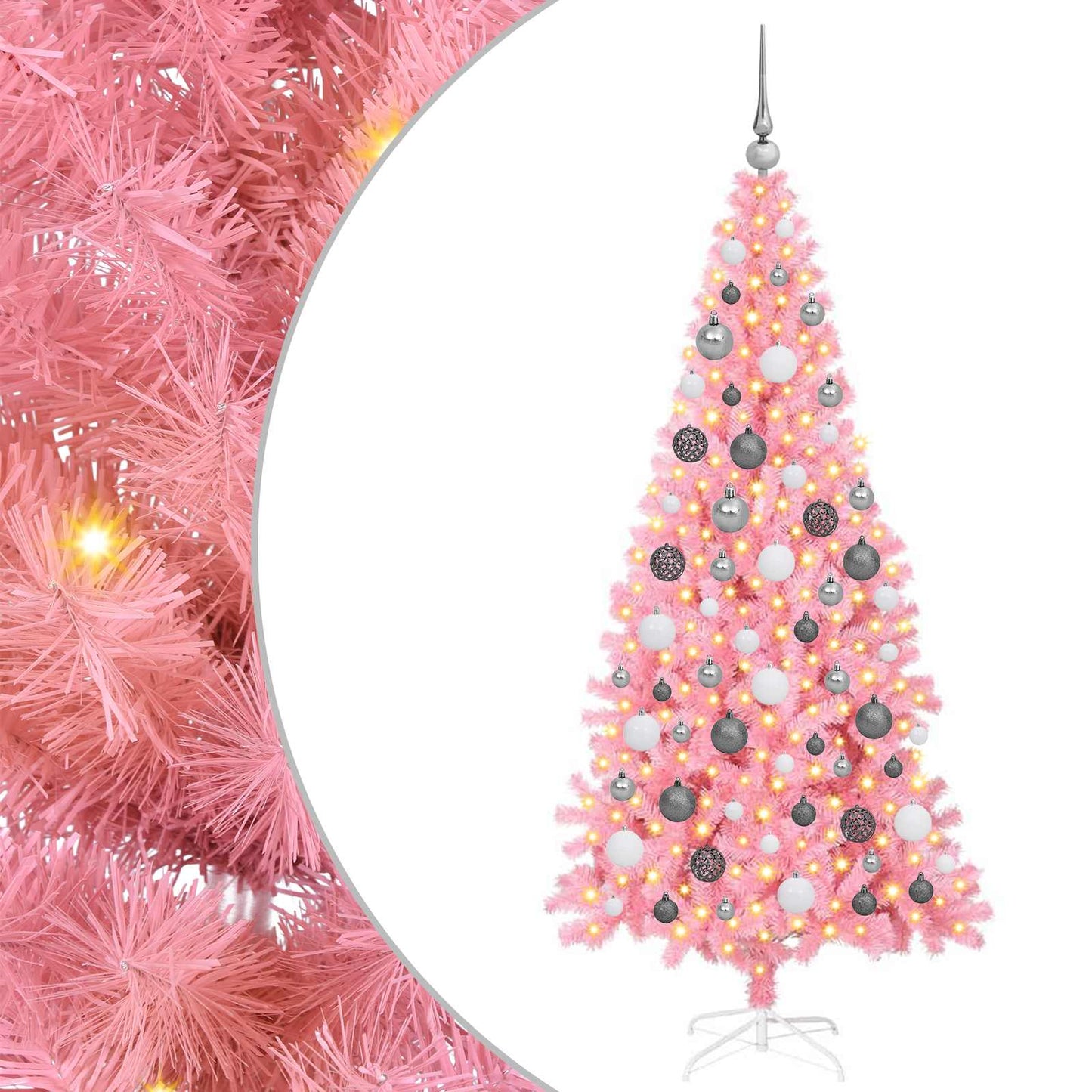 Kerstboom met 300 LED met standaard Roze 180 cm PVC is nu te koop bij PeponiXL, paradijselijk wonen!