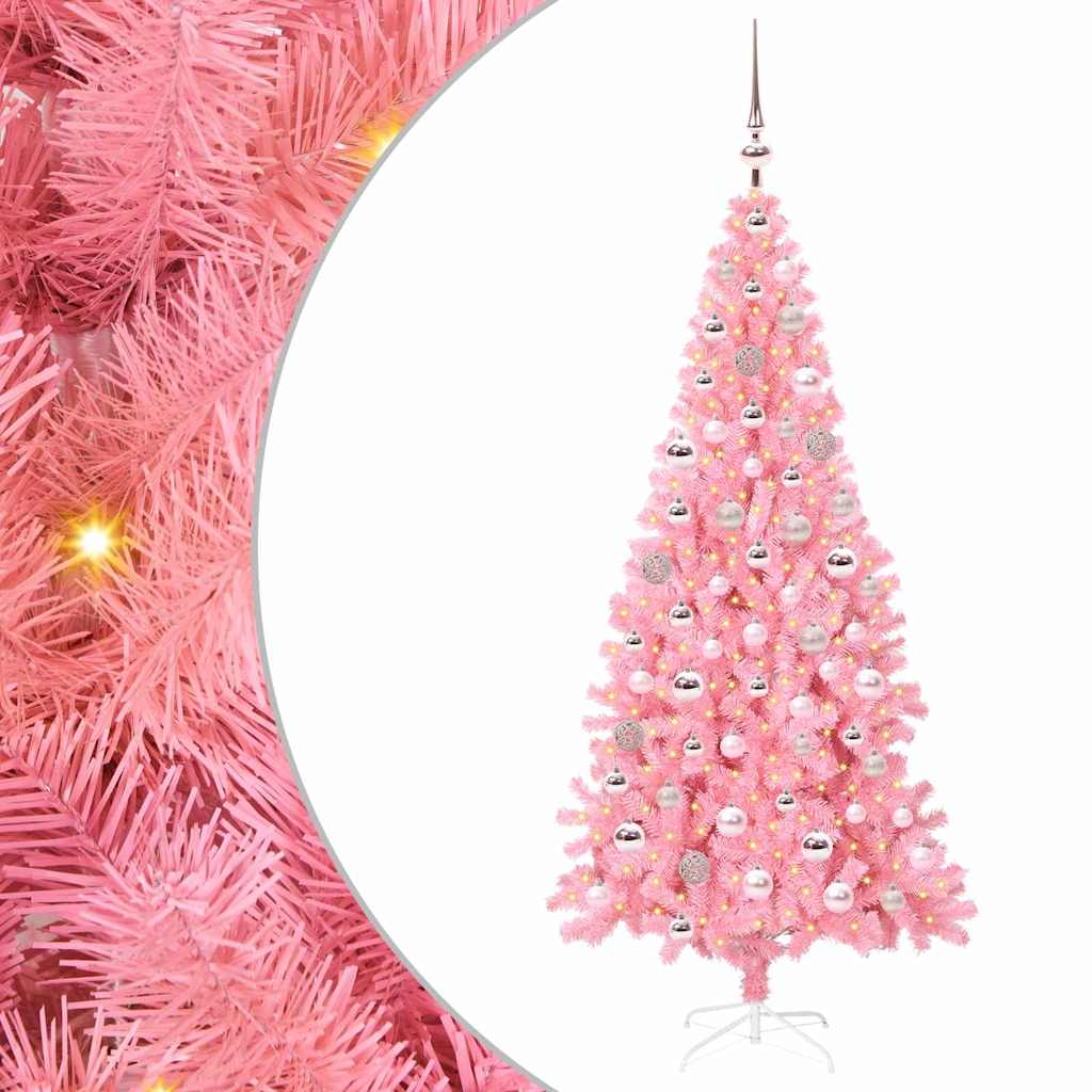 Kerstboom met 300 LED met standaard Roze 180 cm PVC is nu te koop bij PeponiXL, paradijselijk wonen!