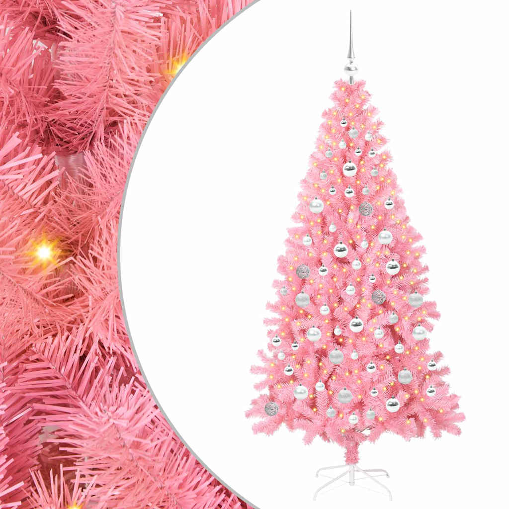 Kerstboom met 300 LED met standaard Roze 180 cm PVC is nu te koop bij PeponiXL, paradijselijk wonen!