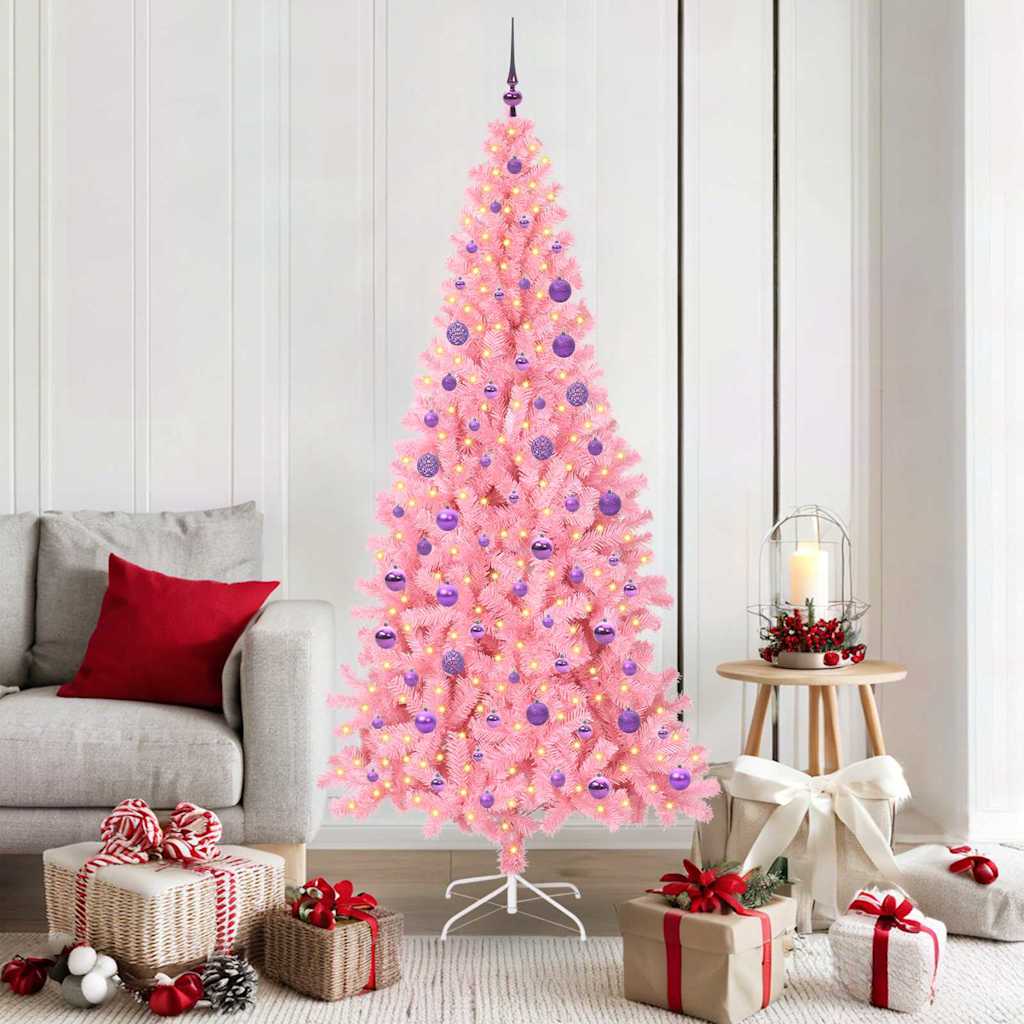 Kerstboom met 300 LED met standaard Roze 180 cm PVC is nu te koop bij PeponiXL, paradijselijk wonen!