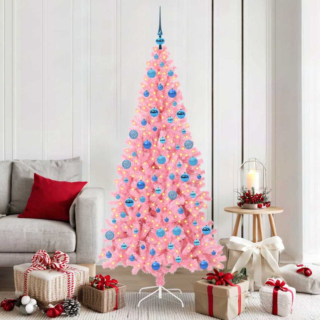 Kerstboom met 300 LED met standaard Roze 180 cm PVC is nu te koop bij PeponiXL, paradijselijk wonen!