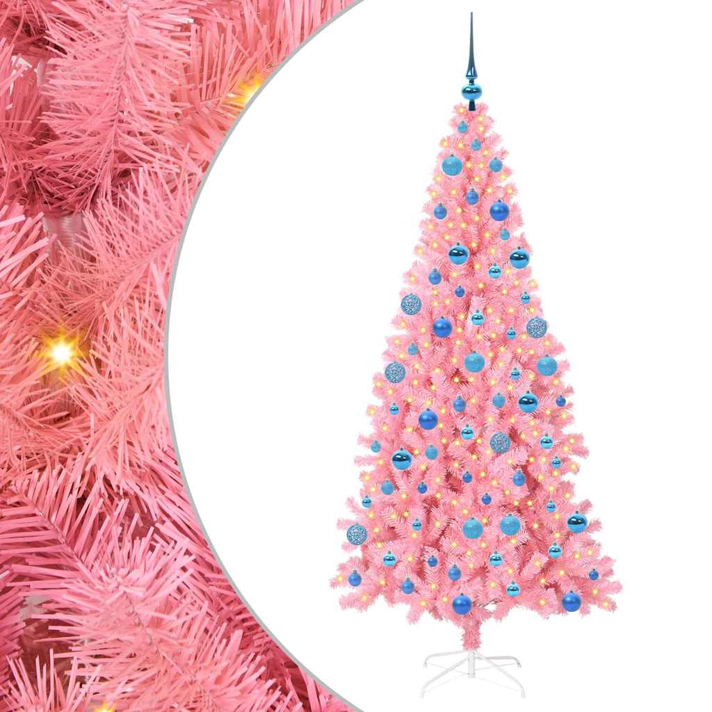 Kerstboom met 300 LED met standaard Roze 180 cm PVC is nu te koop bij PeponiXL, paradijselijk wonen!