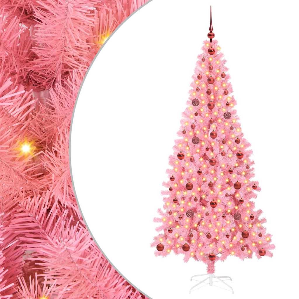 Kerstboom met 300 LED met standaard Roze 210 cm PVC is nu te koop bij PeponiXL, paradijselijk wonen!