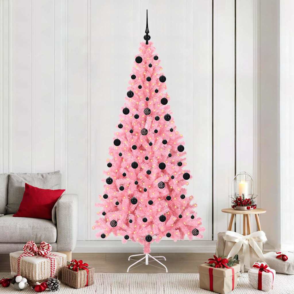Kerstboom met 300 LED met standaard Roze 210 cm PVC is nu te koop bij PeponiXL, paradijselijk wonen!