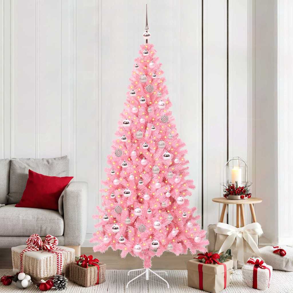 Kerstboom met 300 LED met standaard Roze 210 cm PVC is nu te koop bij PeponiXL, paradijselijk wonen!