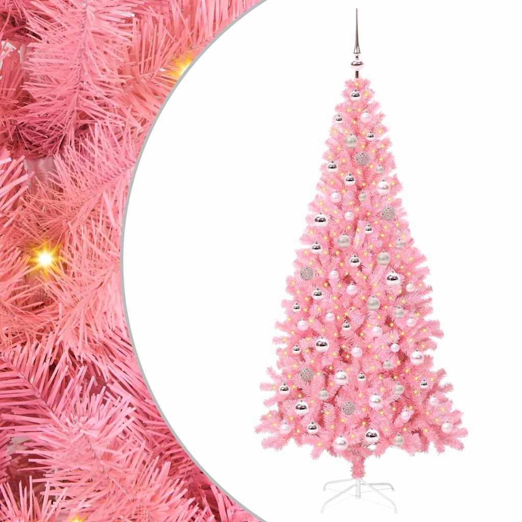 Kerstboom met 300 LED met standaard Roze 210 cm PVC is nu te koop bij PeponiXL, paradijselijk wonen!