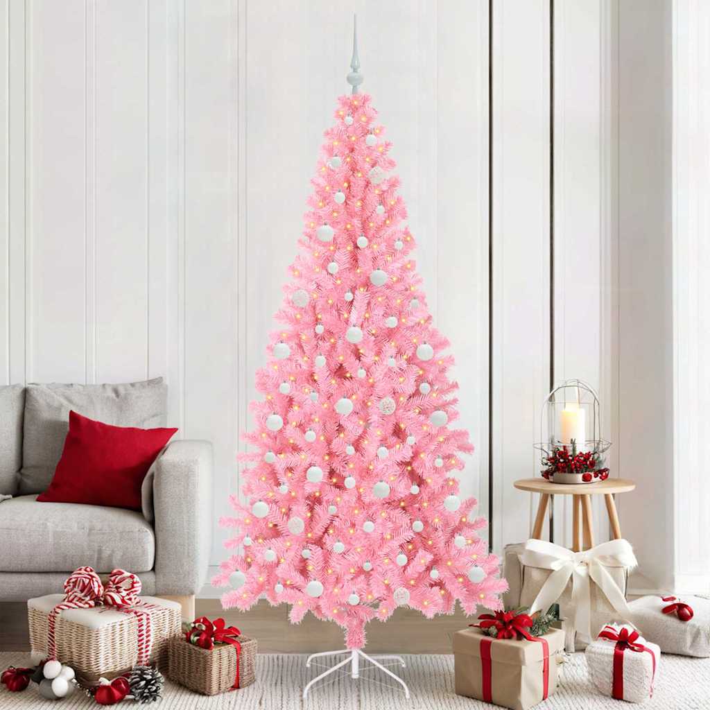Kerstboom met 300 LED met standaard Roze 210 cm PVC is nu te koop bij PeponiXL, paradijselijk wonen!