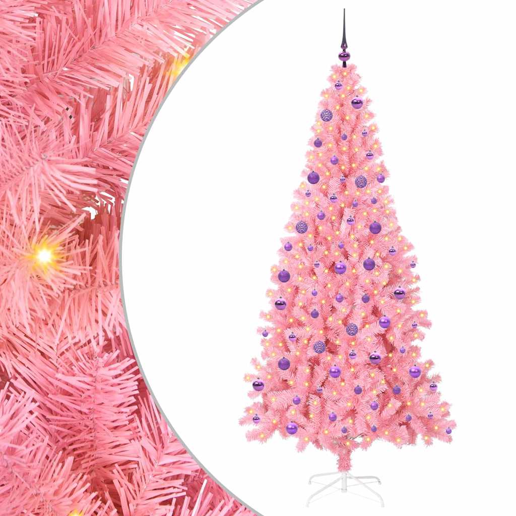 Kerstboom met 300 LED met standaard Roze 210 cm PVC is nu te koop bij PeponiXL, paradijselijk wonen!