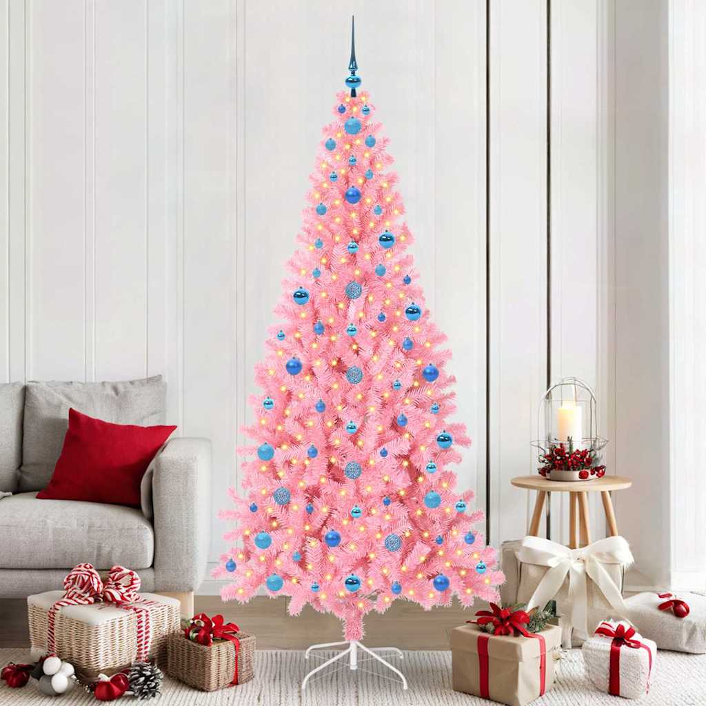 Kerstboom met 300 LED met standaard Roze 210 cm PVC is nu te koop bij PeponiXL, paradijselijk wonen!