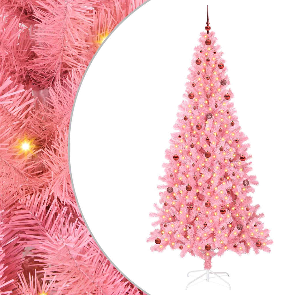 Kerstboom met 300 LED met standaard Roze 240 cm PVC is nu te koop bij PeponiXL, paradijselijk wonen!