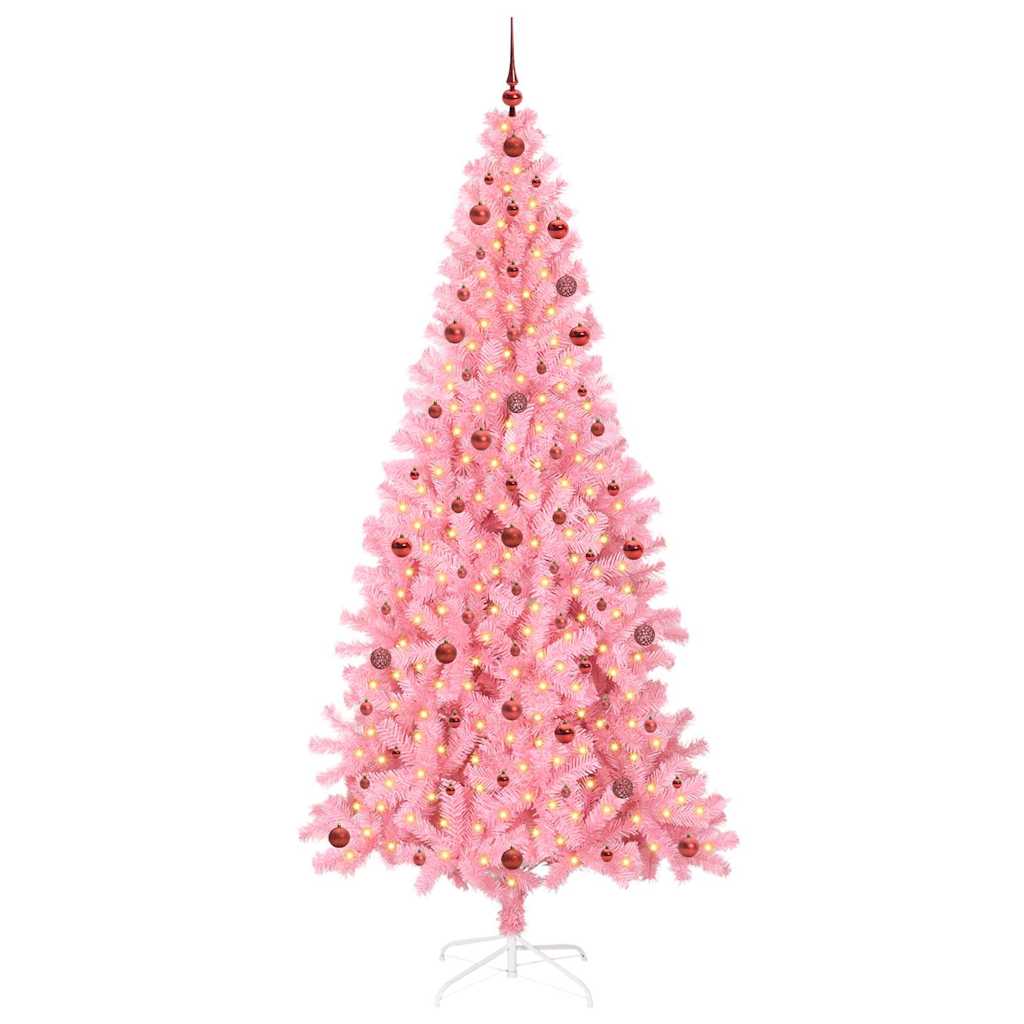 Kerstboom met 300 LED met standaard Roze 240 cm PVC is nu te koop bij PeponiXL, paradijselijk wonen!