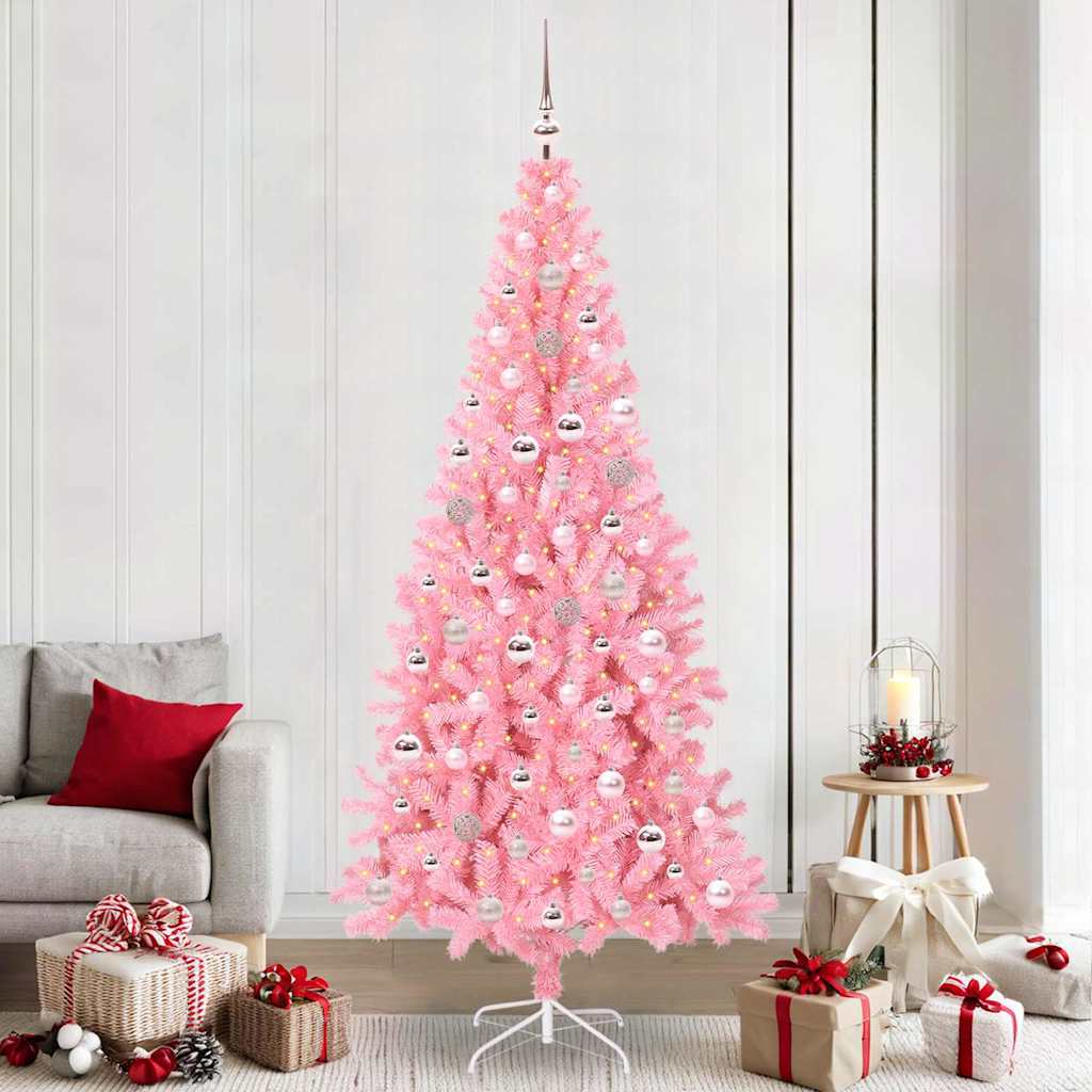 Kerstboom met 300 LED met standaard Roze 240 cm PVC is nu te koop bij PeponiXL, paradijselijk wonen!