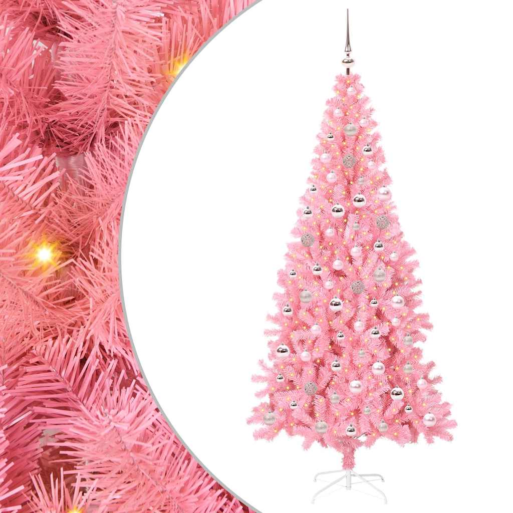Kerstboom met 300 LED met standaard Roze 240 cm PVC is nu te koop bij PeponiXL, paradijselijk wonen!