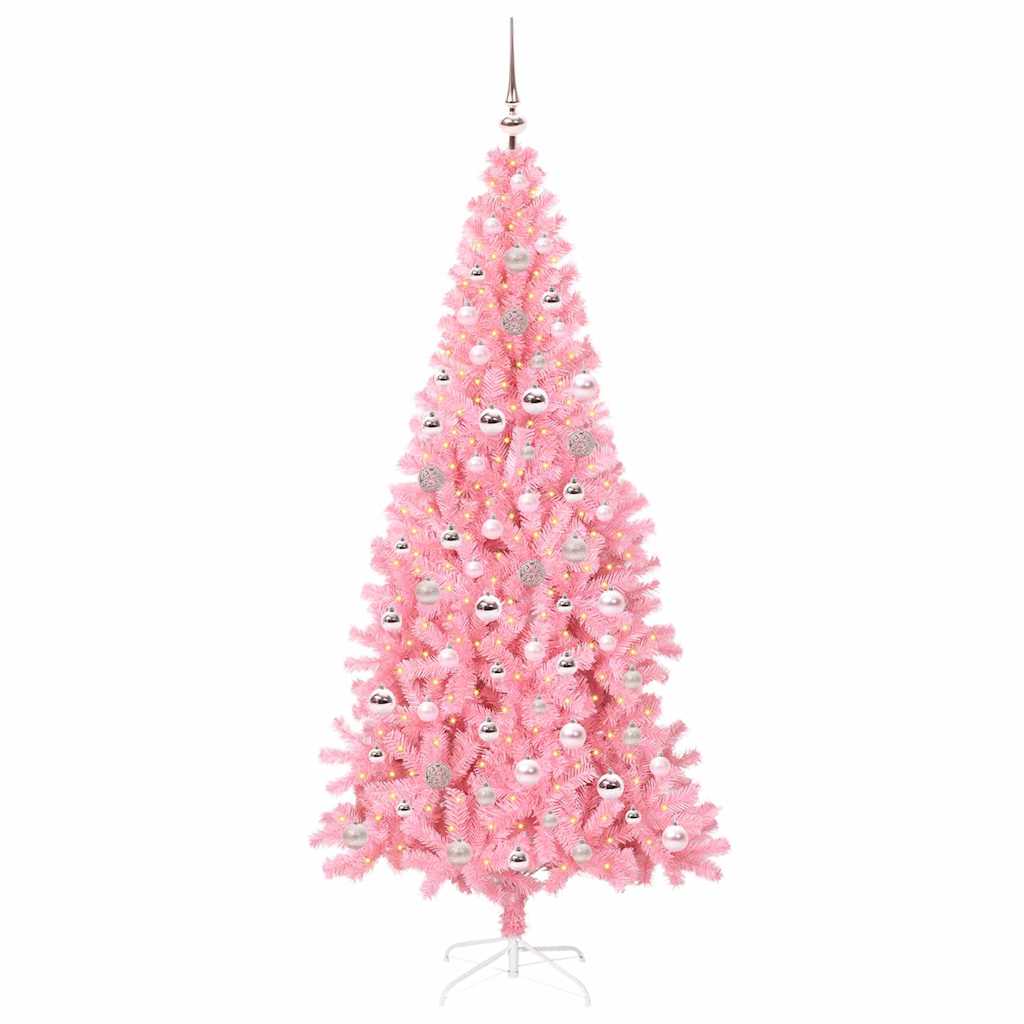 Kerstboom met 300 LED met standaard Roze 240 cm PVC is nu te koop bij PeponiXL, paradijselijk wonen!