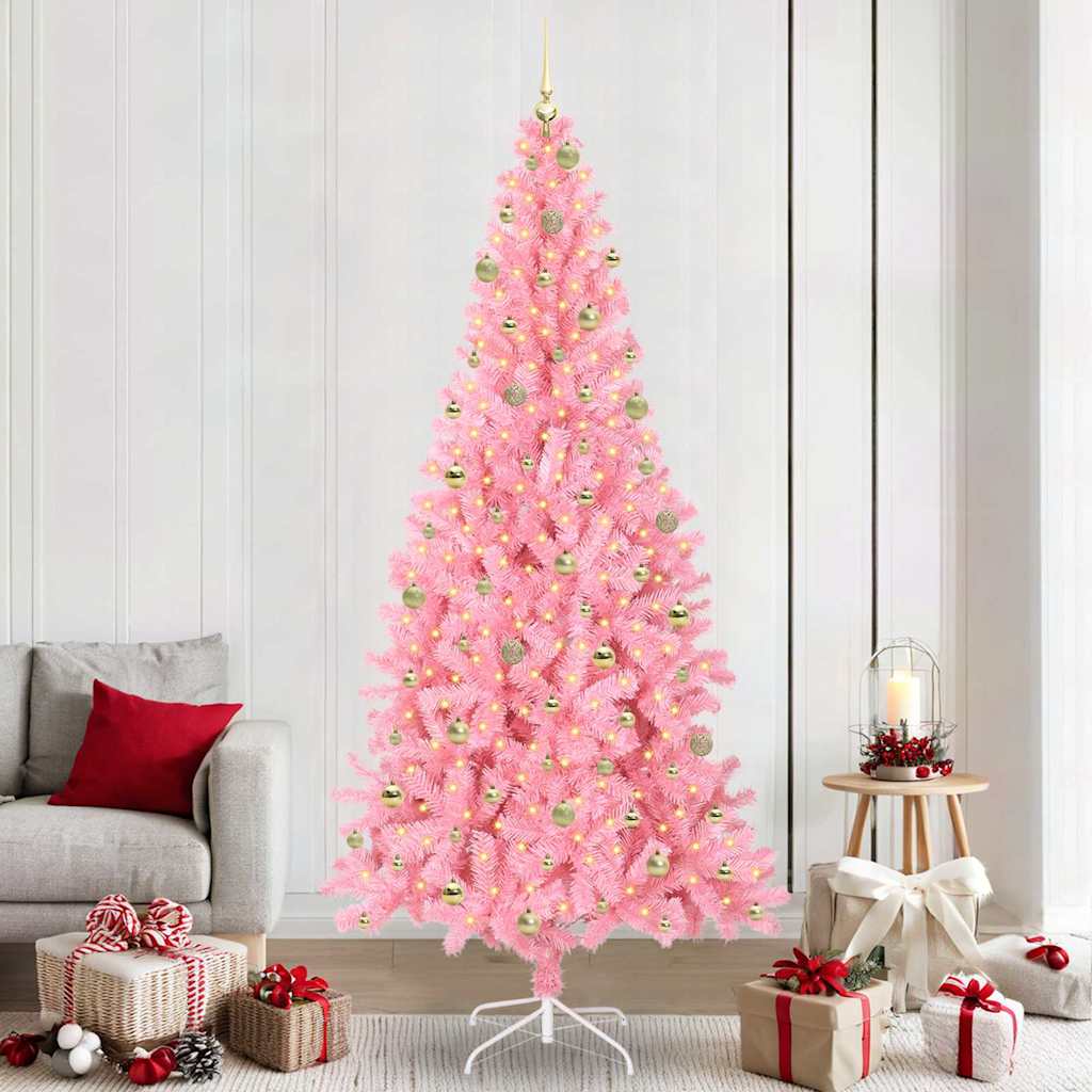 Kerstboom met 300 LED met standaard Roze 240 cm PVC is nu te koop bij PeponiXL, paradijselijk wonen!